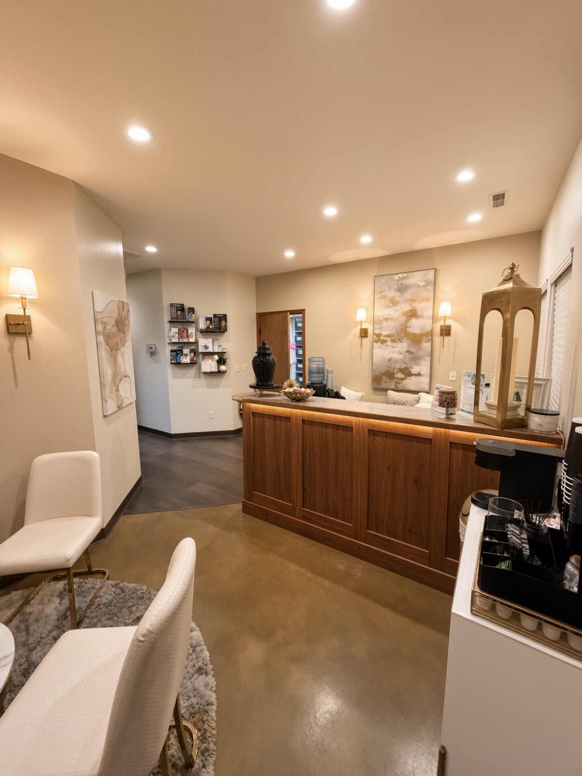 Reception area at Simply Radiant Studio in Boise