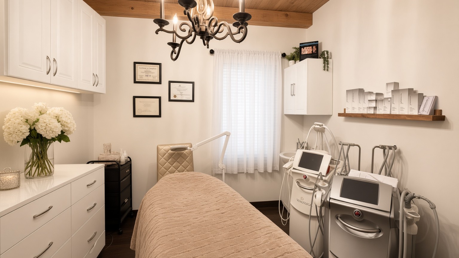 Simply Radiant Studio treatment room with professional aesthetic equipment